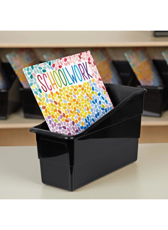 Really Good Stuff Book and Binder Holder Plastic Storage Bins (Set of 12) – Book Bin Containers for Office Organization, Magazines, Teacher Supplies, Classroom Organization – File Organizing Bins - Image 5