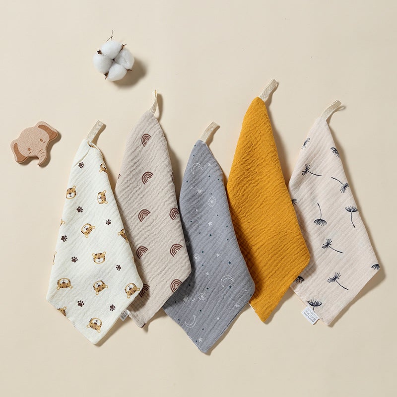 Baby accessories wash small square towel saliva towel newborn male and female baby cotton gauze square towel three pack - Image 3