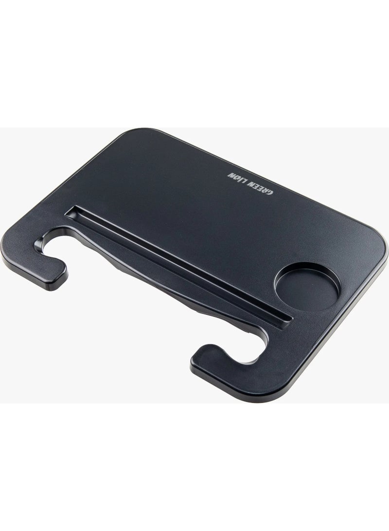 GREEN LION Multi-Functional Steering Wheel Tray / For Laptop & Food 2 In 1 Auto Steering Wheel Desk / Gap Storage Box / Dual-Mount Design / Universal Fit - Black - Image 1