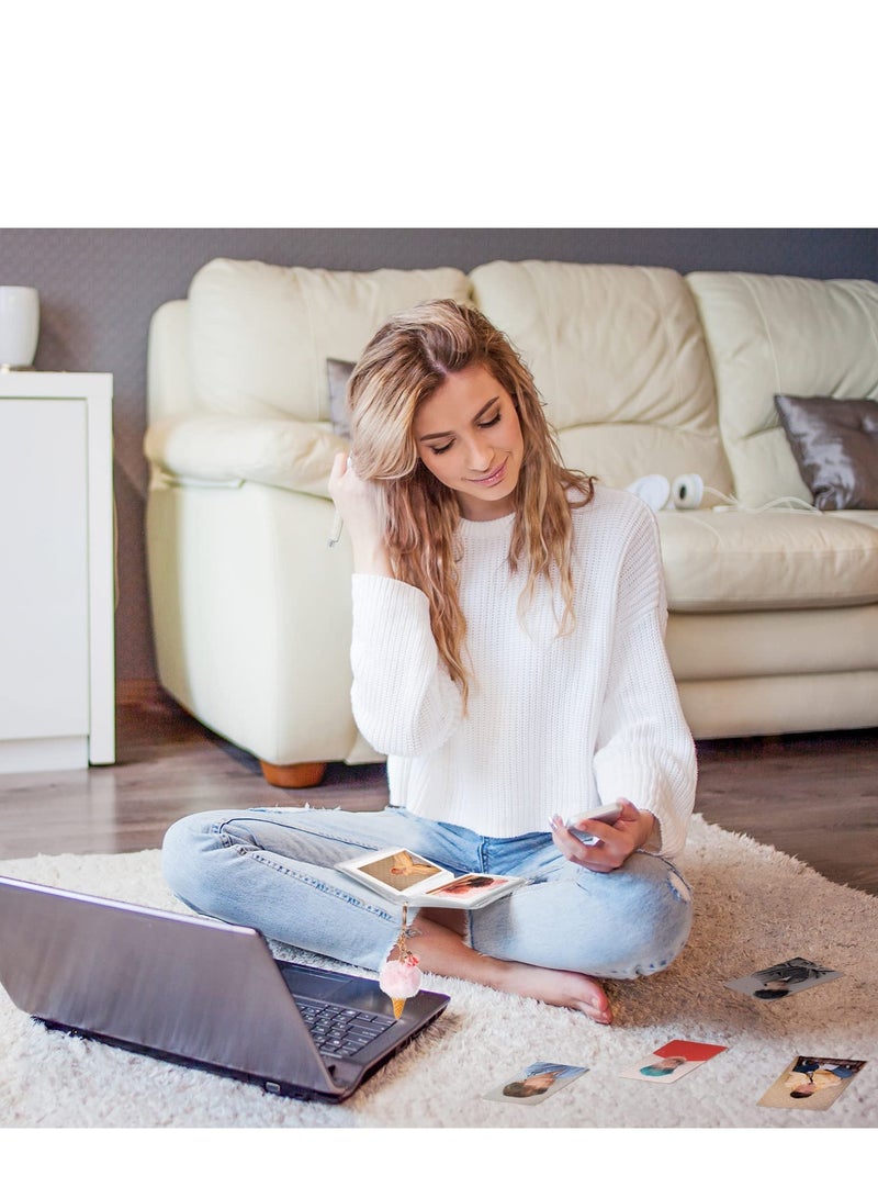 Kpop Mini Photo Album Set - 3 Inch Binder with 40 Pockets, Heart & Ice Cream Design, Includes Pendant & DIY Keychain for Collecting Photos - Image 4