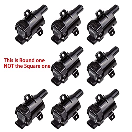 MAS Set of 8 Round Ignition Coils Pack Compatible with Chevy GMC Silverado 1500 2500 Tahoe Suburban Express Sierra Savana Yukon XL Escalade V8 Replacement For D585 C1251 19005218 UF262 - Image 5
