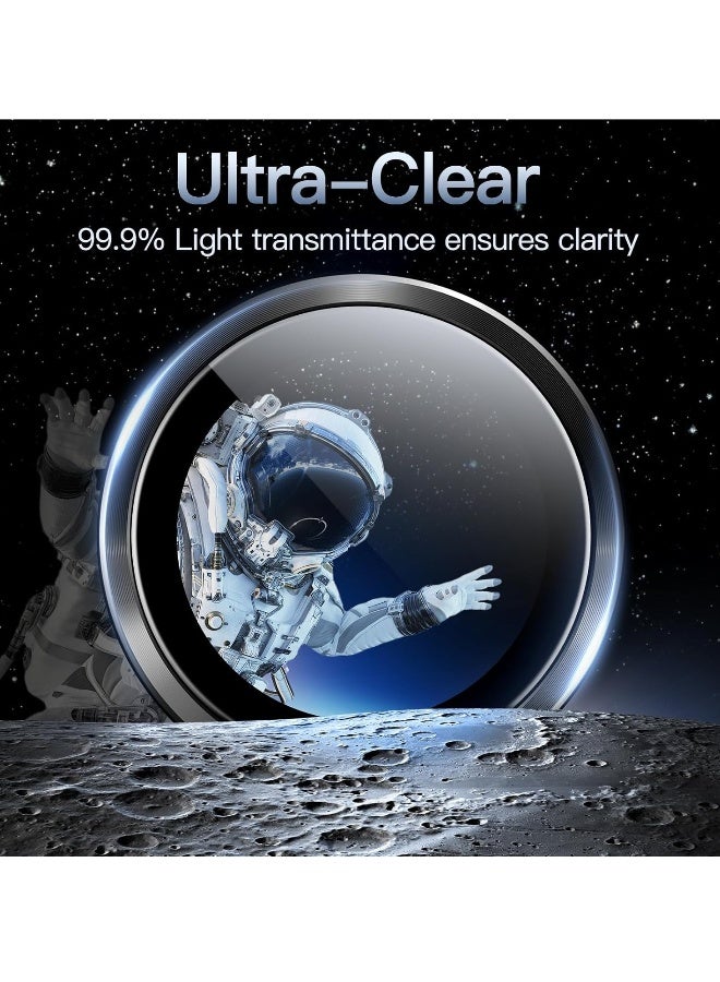 DUSALA Camera Lens Protector for iPhone 13 and iPhone 13 Mini , 9H Tempered Glass Metal Individual Ring Cover, HD Clear, 1 Set (Black) - Image 4