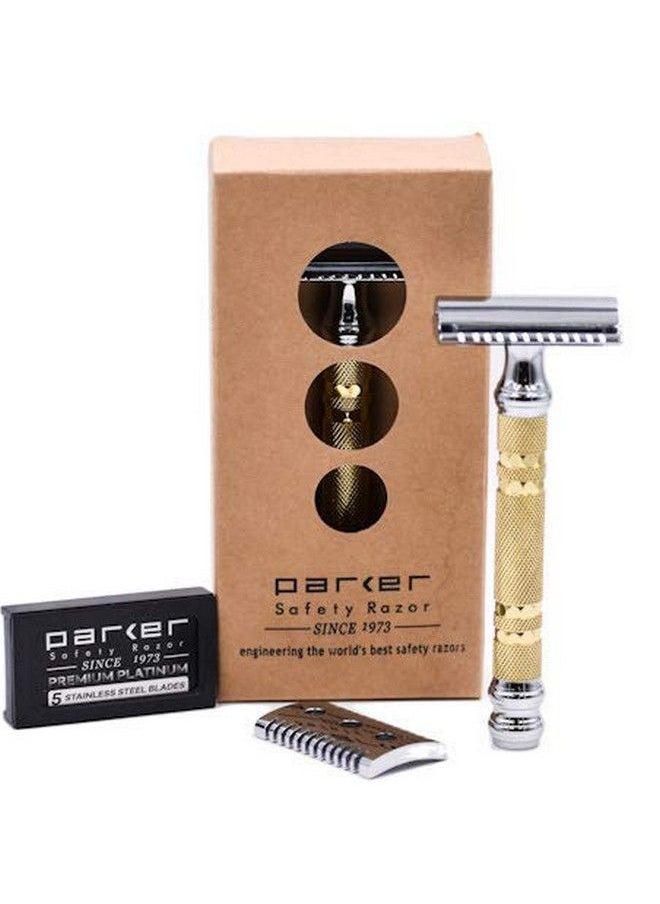 Parker Safety Razor Parker 69Cr Convertible Dual Head Safety Razor 5 Parker Razor Blades Included  - Image 3