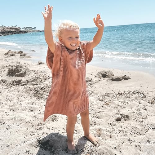 ZICOTO Soft Hooded Beach Towel for Kids Cute Towel for Babies and Toddler Made of Waffle Cotton Perfect Lightweight and Absorbent for Bath Beach Pool