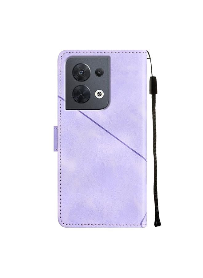 اس-توب جراب لهاتف OPPO Reno8 5G، جراب هاتف من الجلد المنقوش بملمس الجلد - Image 3