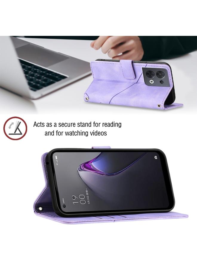 اس-توب جراب لهاتف OPPO Reno8 5G، جراب هاتف من الجلد المنقوش بملمس الجلد - Image 5