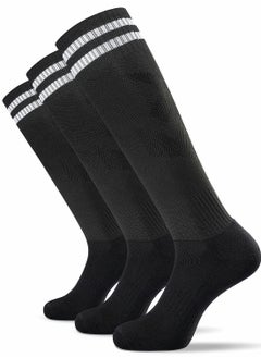 Excefore 3 Pairs Men's Sports Socks Soccer Anti-slip Football Breathable Athletic Rugby Hockey Socks, One Size  - Image 1