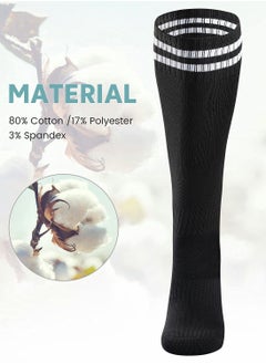 Excefore 3 Pairs Men's Sports Socks Soccer Anti-slip Football Breathable Athletic Rugby Hockey Socks, One Size  - Image 4