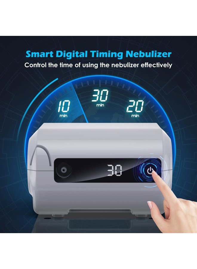 Audeal Smart Digital Display Nebulizer Machine for Adults and Kids, Compression Nebulizer for Breathing Treatment, Jet Nebulizer with Timing Function for Home Hailie Sensor NF0109 - Image 2