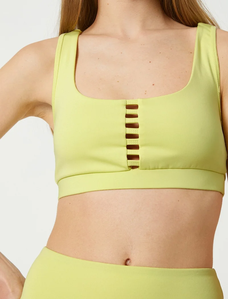 كوتون Ebru Şallı Loves Sport - Window Detailed Sports Bra