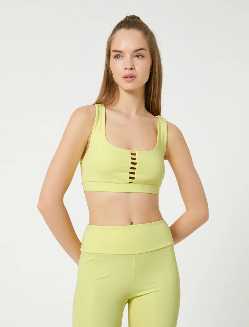 كوتون Ebru Şallı Loves Sport - Window Detailed Sports Bra