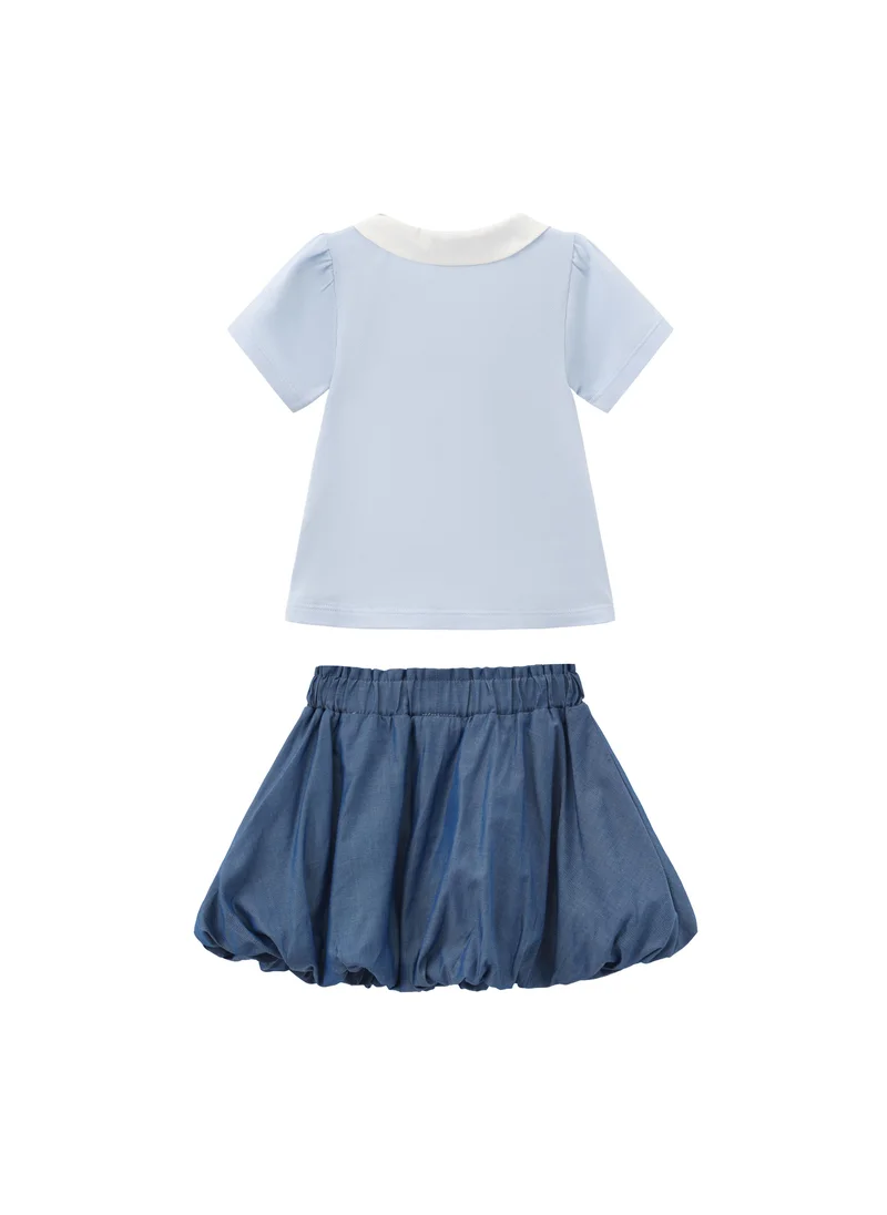 Balabala Blue Baby Girls Knit short sleeve suit for Women | Best Price UAE