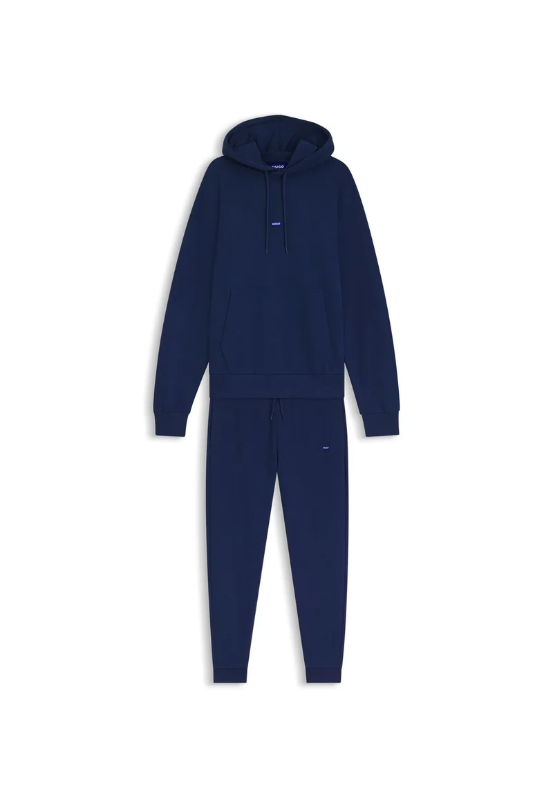 HUGO Dark Blue Cotton tracksuit set with blue logo patch for Men | Best Price UAE