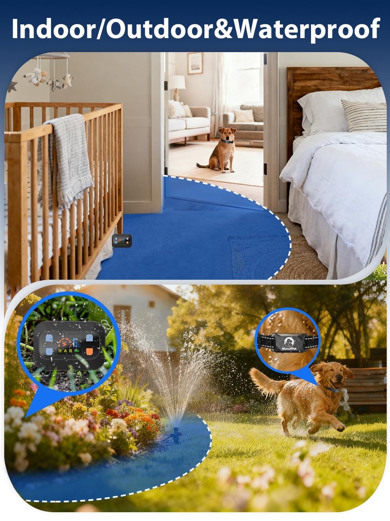 MIMOFPET Wireless Pet Barrier - Indoor Outdoor Waterproof Barrier with Adjustable Range up to 8.2 ft,Adjustable Safe Static Intensity, Rechargeable Boundary System for Dogs (Wireless Barrier System) - Image 3