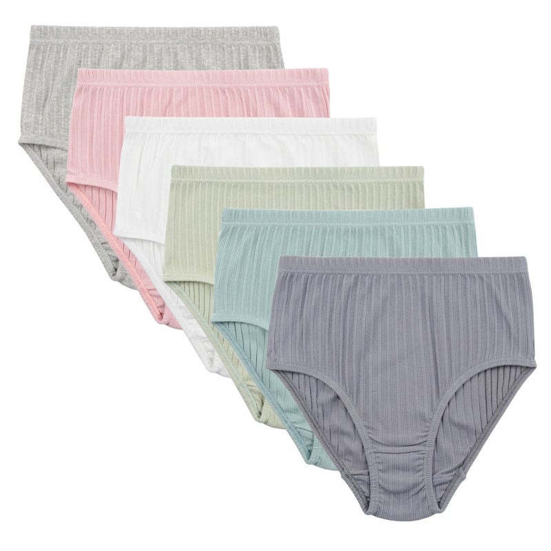 KNITLORD Women's Plus Size Underwear Cotton 6 Pack Comfort Hi-Cut Panties(5XL) - Image 1