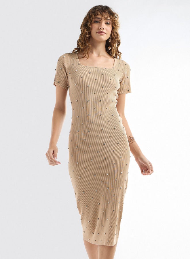 Splash FAV Ribbed Bodycon Dress - Image 1