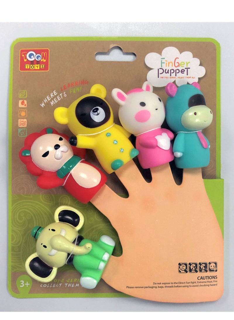 TOON TOYZ - Jungle Animals Finger Puppets 2.0 - Pack of 5 - Image 1