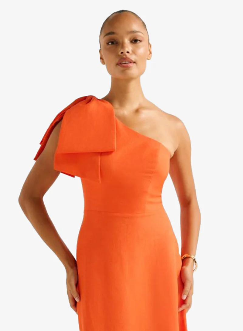 forever new  Danni Asymmetric Bow Midi Dress for Women | Best Price UAE