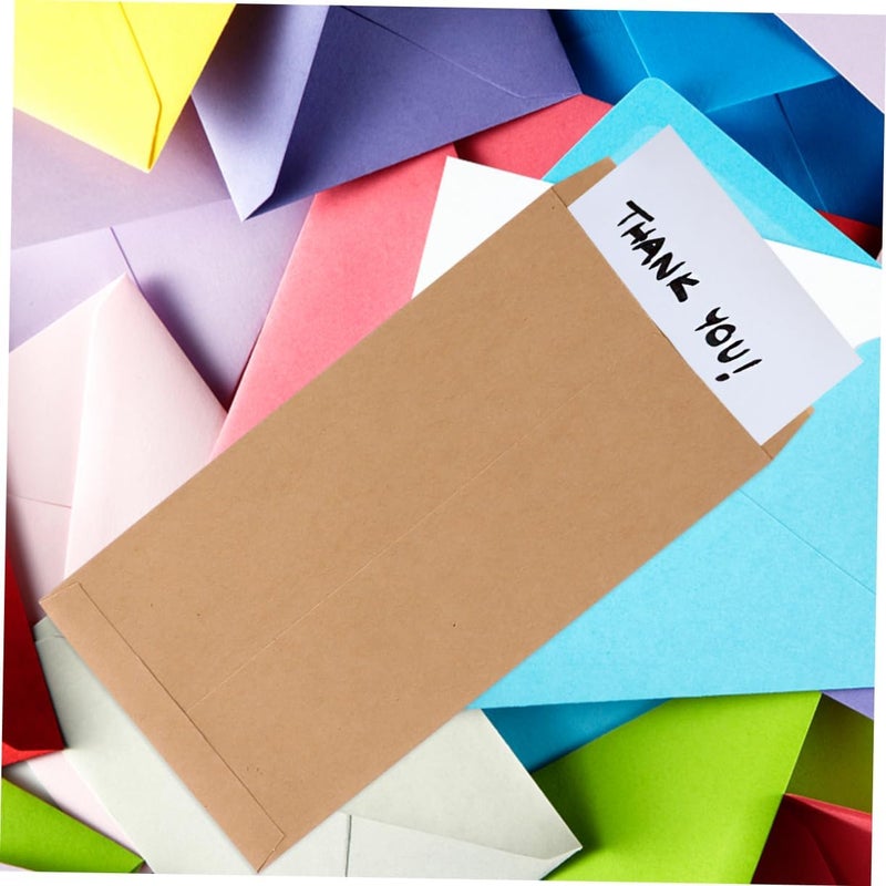 Operitacx 20pcs Kraft Paper Envelope Blank Plain Color Storage Packets for Invitations Business Cards Items Portable and Lightweight Design - Image 5