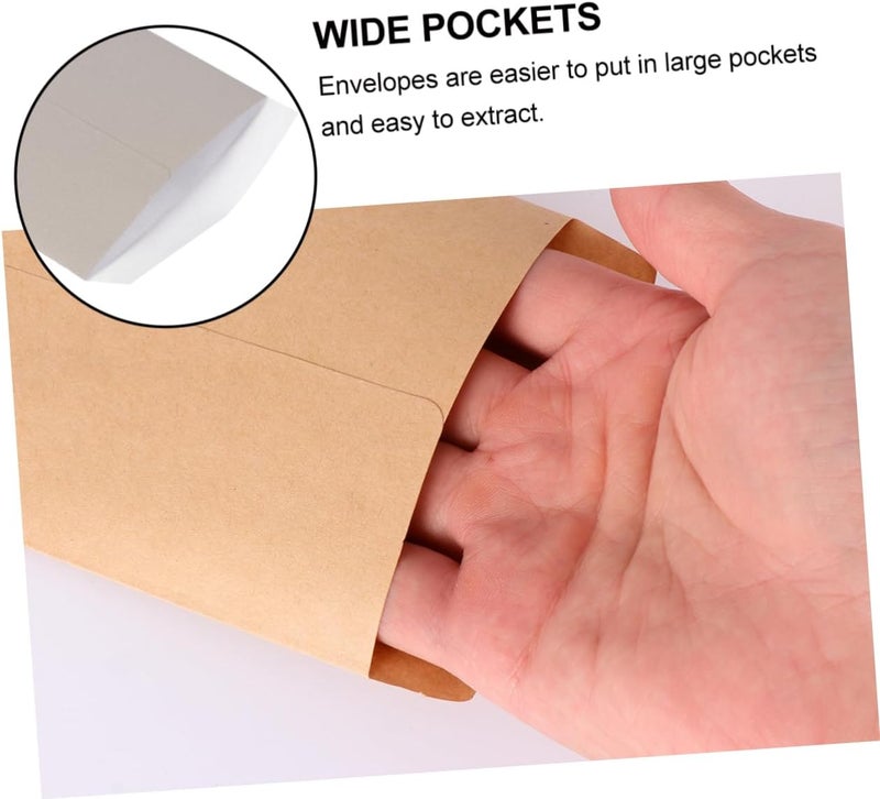 Operitacx 20pcs Kraft Paper Envelope Blank Plain Color Storage Packets for Invitations Business Cards Items Portable and Lightweight Design - Image 4