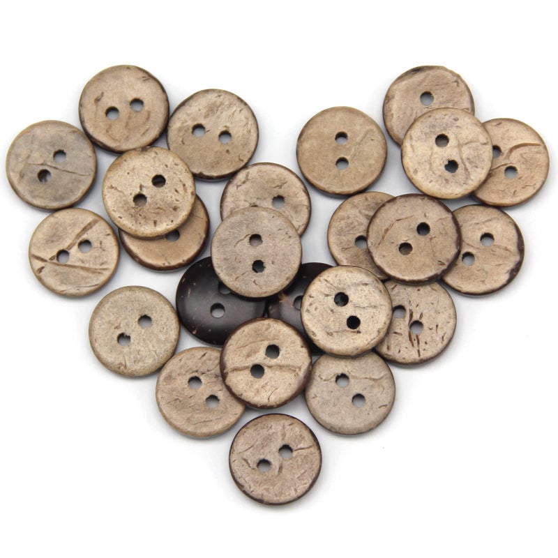 USOSOU USOSOU 100pcs 13mm05inch Brown Natural Coconut Shell Buttons 2 Holes EcoFriendly Wooden Buttons for Sewing Children Handmade Scrapbooking Baby Clothes DIY Crafts 