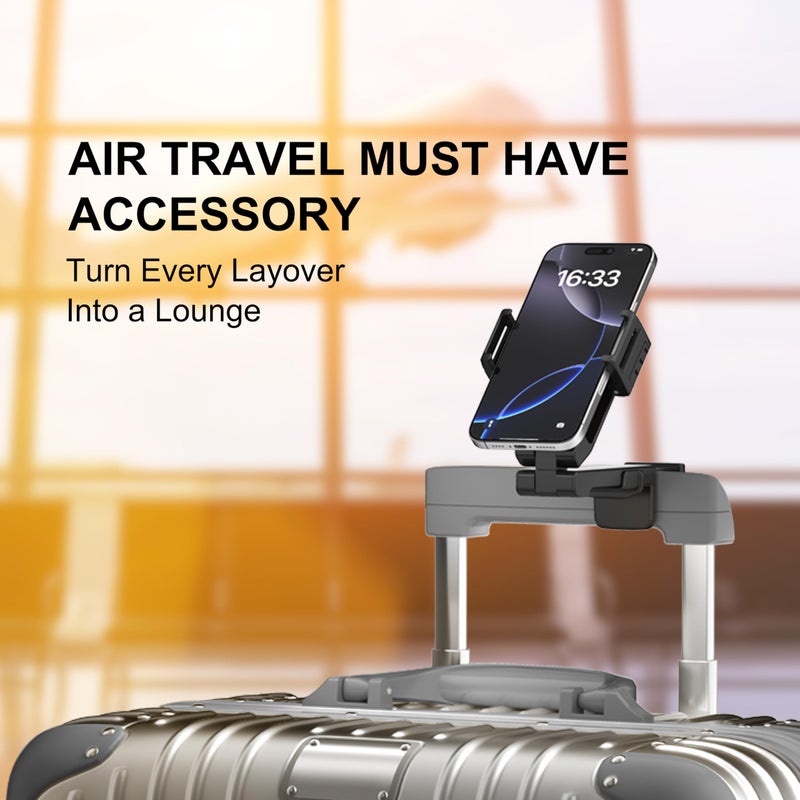 Perilogics Universal Airplane Phone Holder Mount â€“ [Silent Version] Handsfree Travel Phone Holder for Tray Table, 360Â° Adjustable Phone Mount for Flying, in-Flight Travel Stand for iPhone & Android - Image 5