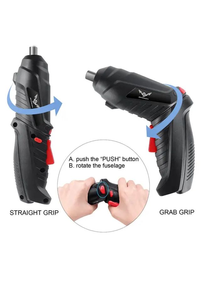 مجموعة مفك لاسلكي ومفك براغي مع كابل بيانات مجاني، بطارية ليثيوم 3.6 فولت، 1300 مللي أمبير، أدوات منزلية صغيرة - Image 3