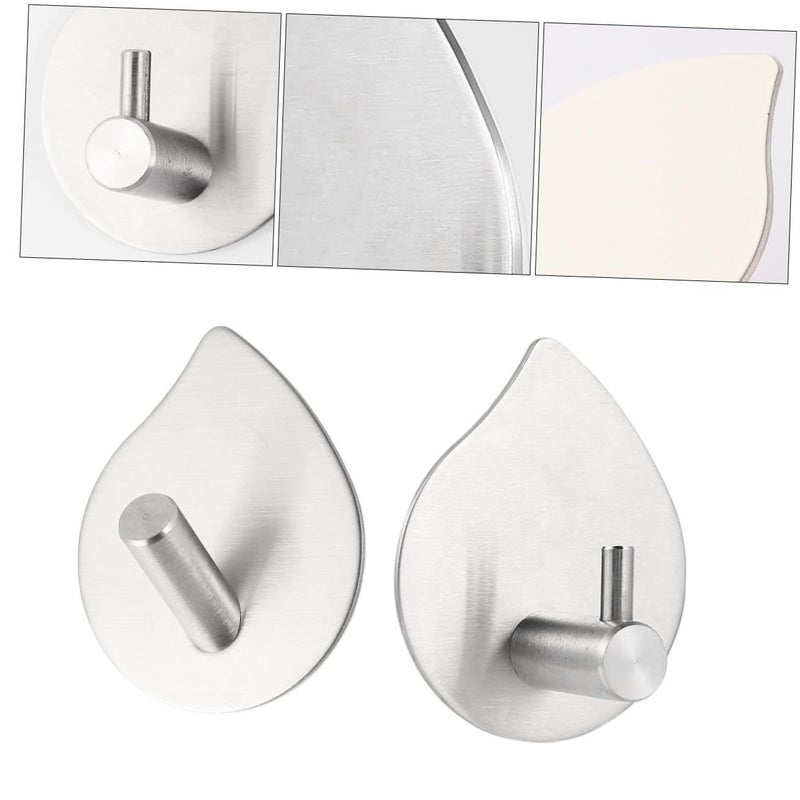 4 Pcs Stainless Steel Adhesive Hooks Strong Metal Coat Hangers Traceless Wall Mount Hooks For Bathroom Kitchen Bedroom Organization - Image 5
