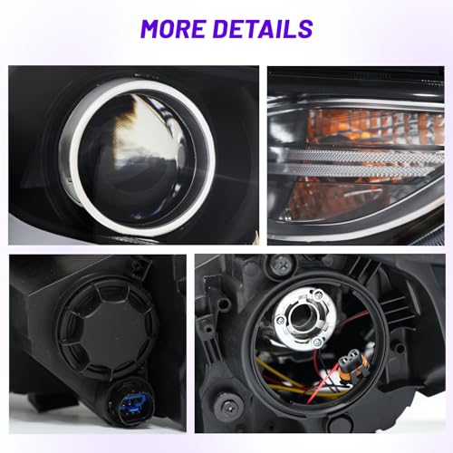 XGWZ Headlights Assembly Compatible with 2017 2018 Hyundai Elantra Black Housing, Driver and Passenger Side - Image 4