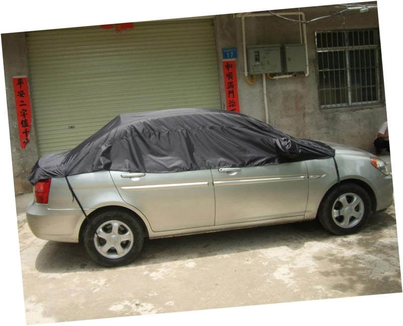 Car Half Body Cover Shield XL Black Sunshade Protector for Rain Snow Dust for Keeping Your Vehicle - Image 3