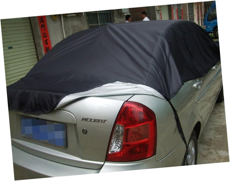 Car Half Body Cover Shield XL Black Sunshade Protector for Rain Snow Dust for Keeping Your Vehicle - Image 2
