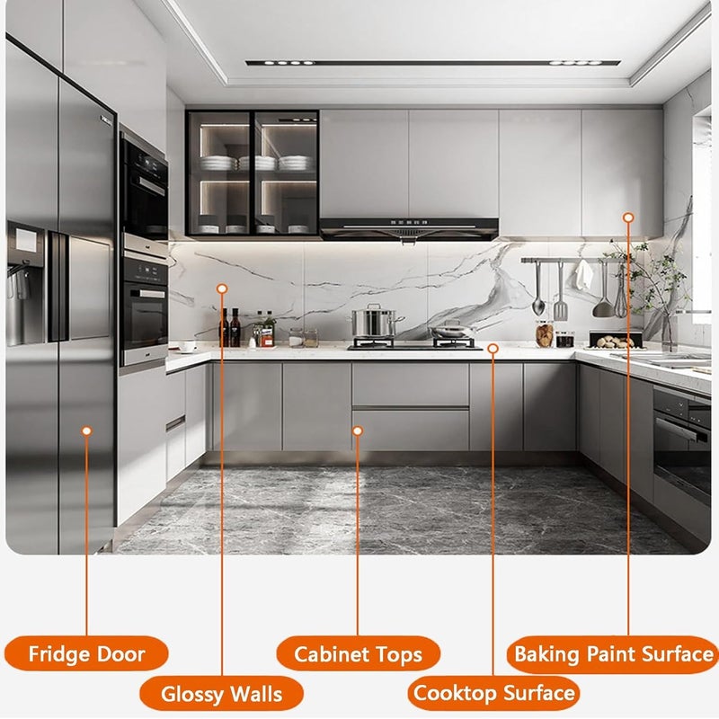 ERATO Clear Glossy Self Adhesive Wallpaper Oil Proof Removable Sticker Protective Kitchen Film for Cabinet Kitchen Furniture Door Sticker (Clear Glossy Film, 24 x 120 Inch) - Image 4