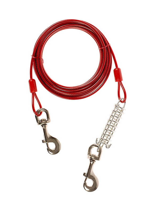 Duvo Pet Tie  Out  Cable  With  Spring Red 6meter