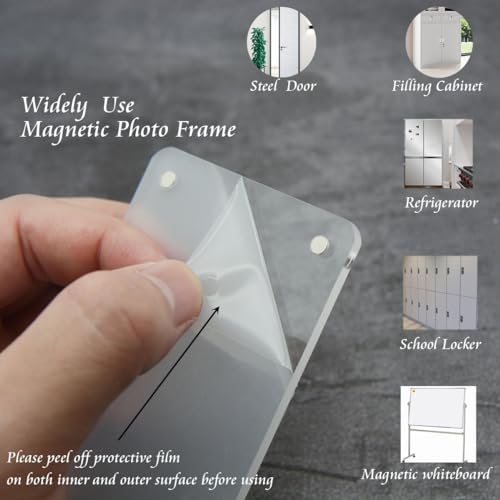 SULEPE 3.5x4.25” Magnetic Polaroid Picture Frame, Fridge Magnet Frame for Polaroid Now i-Type/600/SX-70/OneStep+/Instax Square Wide 300/200/210 Photo [3 Packs 6 Panels] - Image 3