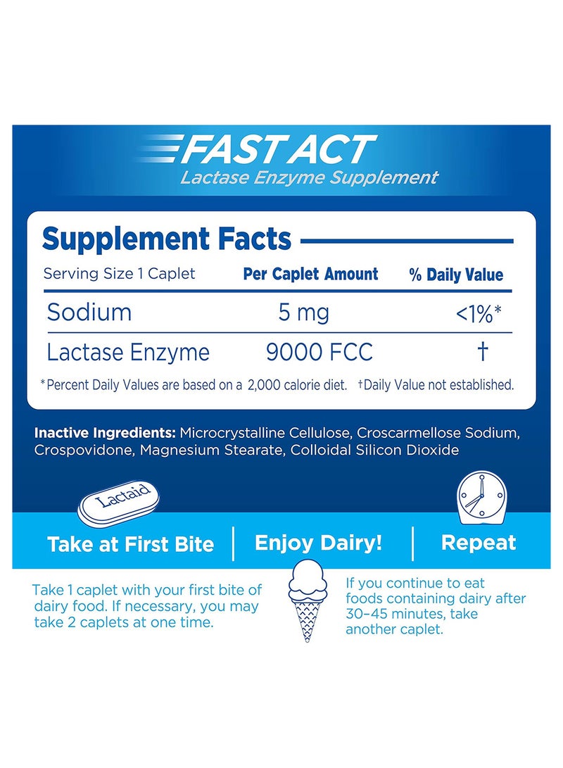 Lactaid Relief Caplets With Lactase Enzyme 96 Count  - Image 5