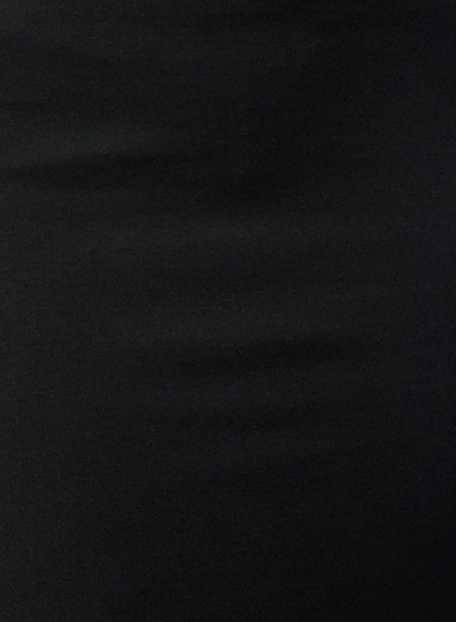 trendyol Black Stand Collar Bodycone/Fits the Body Three Quarter Sleeve Midi Knit Dress - Image 3