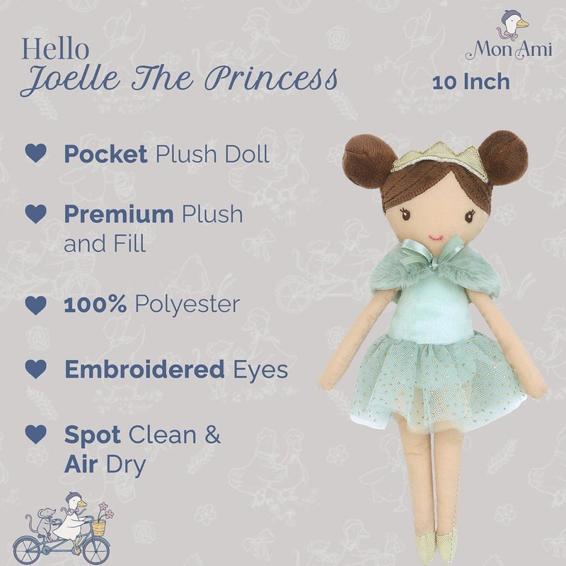 MON AMI Joelle The Princess Pocket Doll – 10 Inches | Soft Plush Princess Toy for Girls | Collectible Princess Doll for Cuddling & Play for Birthdays & Baby Showers - Image 3