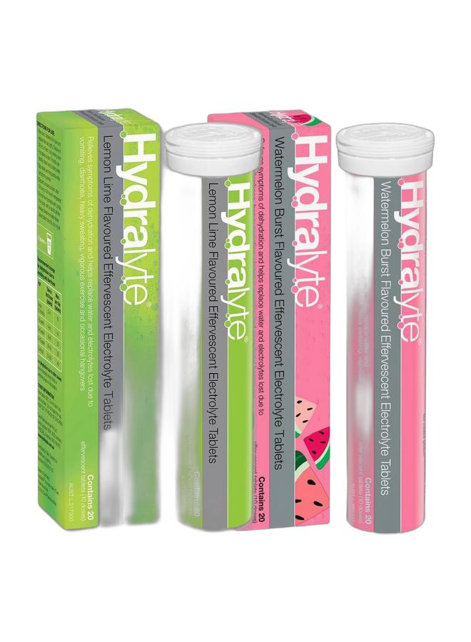 هيدراليت باقة هايدرا لايت الفوّارة – نكهة البطيخ 20 قرص + نكهة الليمون والليمون الأخضر 40 قرص | ترطيب سريع واستعادة الإلكترولايت - Image 1