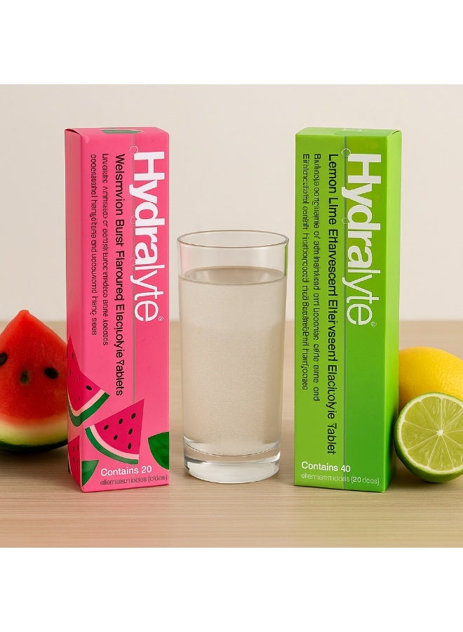 هيدراليت باقة هايدرا لايت الفوّارة – نكهة البطيخ 20 قرص + نكهة الليمون والليمون الأخضر 40 قرص | ترطيب سريع واستعادة الإلكترولايت - Image 2