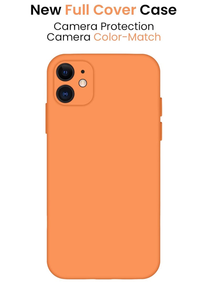 Case Up Compatible with iPhone 12 6.1 Inch Case, Premium Liquid Silicone [Camera Protection] [Soft Anti-Scratch Microfiber Lining] Shockproof Protective Slim Phone Cover for iPhone 12, Orange - Image 4