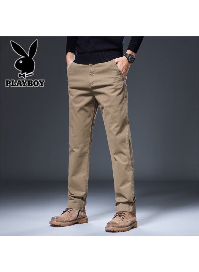 Playboy High-end Men's Casual Pants Autumn Winter New Loose Straight Elastic Fashion Trendy Versatile Business Trousers For Men - Image 1