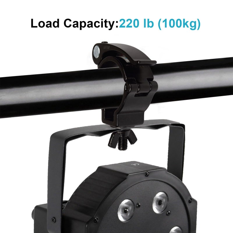 MOUNTAIN_ARK 5 Pack 2" Black DJ Stage Lighting Clamps, Truss Clamp, Par Light Mount Hook, Heavy Duty 220 Lbs, Quick Release & Lock - Image 2