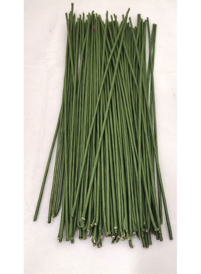 3A Featuretail 12 Inch Dark Green Floral Stem Wire Crafting Floral Paper Wrapped Wire for Artificial Flowers Making, Plant Stub Stem, DIY Flower Arrangement (50 Piece, Green Floral Wire) - Image 2