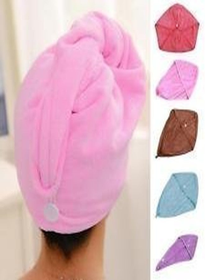 SUKHRUP Microfiber Hair Wraps Magic Fast Dry Towel Drying Bath Twist Hat Spa Soft Cap (Multicolour) -2 Pieces - Image 1