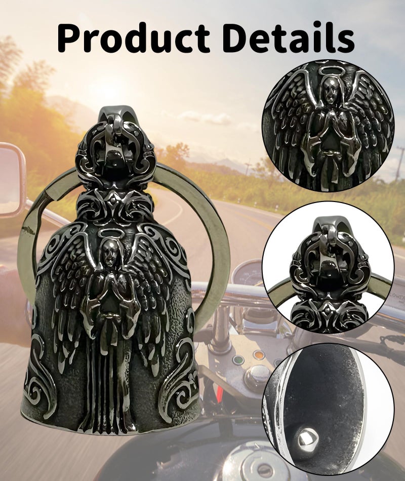 INIMAGINE Guardian Bell Keychain for Motorcycle, Decorative Bike Pendant with Traditional Design – Versatile Motorcycle Accessories Perfect for Adorning Keys, Bags, or Vehicles with a Touch of Symbolic Charm - Image 2