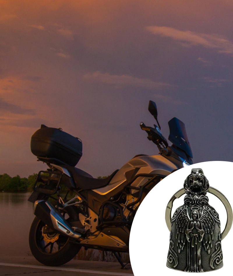 INIMAGINE Guardian Bell Keychain for Motorcycle, Decorative Bike Pendant with Traditional Design – Versatile Motorcycle Accessories Perfect for Adorning Keys, Bags, or Vehicles with a Touch of Symbolic Charm - Image 5