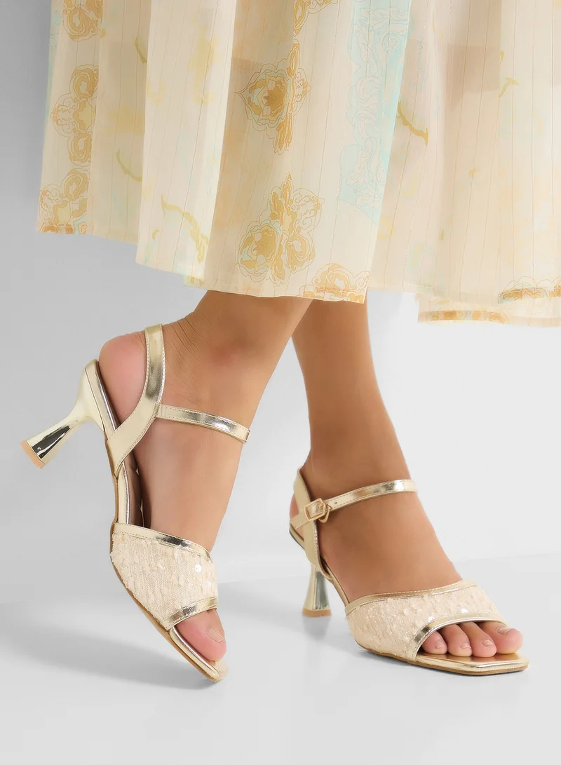 SD.Felano Sequin Heeled Sandal