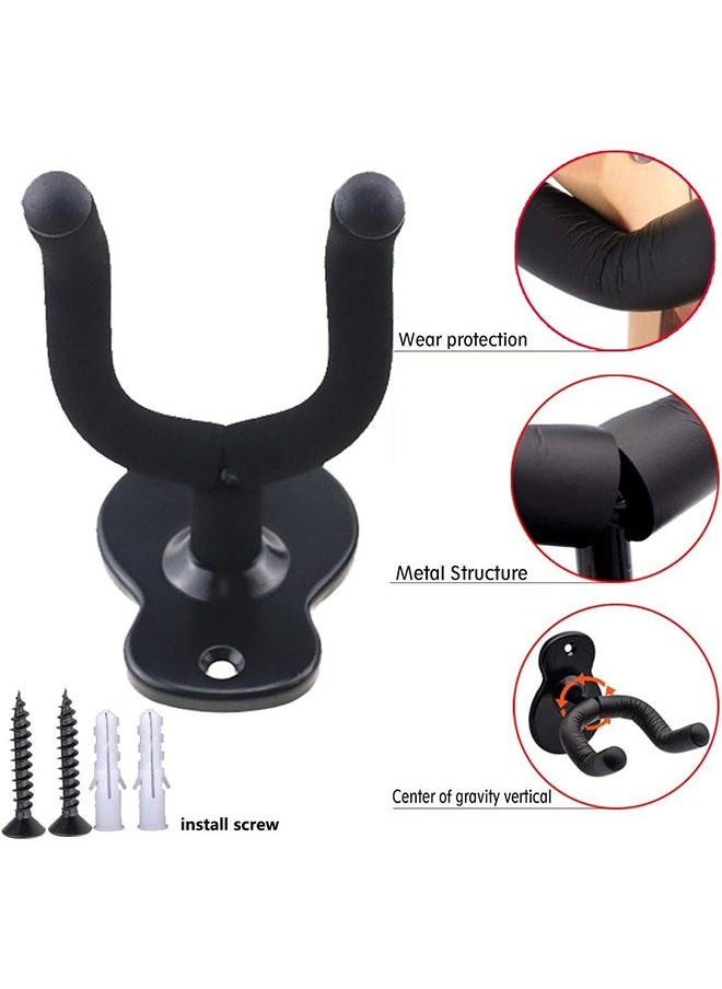 Garlo Guitar Wall Mount Hanger Hook, Acoustic Electric Bass Guitar Wall Hook, Hanger Black Metal Holder Hanger for All Size Guitars.  - Image 3