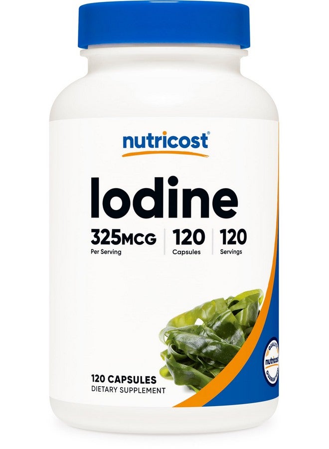 Nutricost Iodine (Natural Iodine from Organic Sea Kelp) 325mcg, 120 Capsules, Vegetarian, Non-GMO & Gluten Free - Image 1