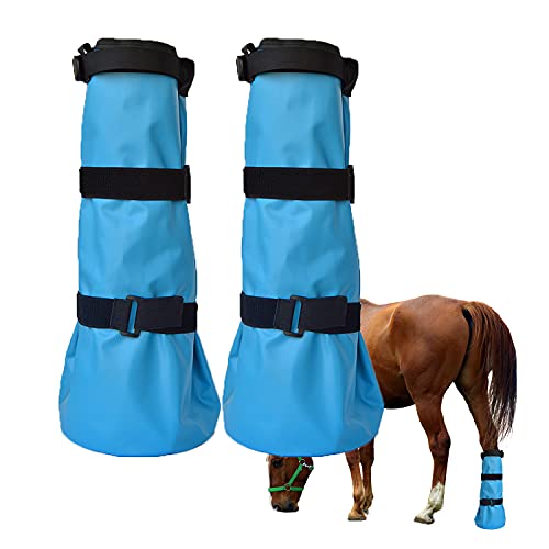 Yeezo A Pair Hoof Soaker Boot Equine Soaking Boot Horse Soak Bag Draft Soaker Sack Horse Foot Wrapped Hooves Care Bags Easy Use Icing Treatment Bucket - Image 1